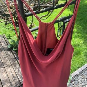 🧡C/MEO Collective Coral Cowl Neck Tank Blouse 🧡